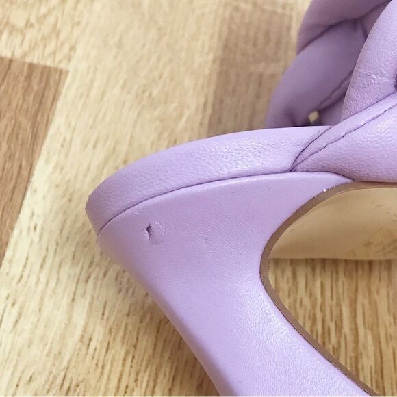 MARC FISHER Hammy Purple Braided Leather Heeled Slide Sandal Square Toe Size 6.5 - Picture 12 of 12